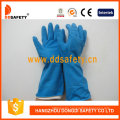 Blue Latex Spray Flock Lined Diamond Grip Beaded Cuff Household Working Gloves DHL426